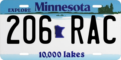 MN license plate 206RAC