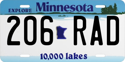 MN license plate 206RAD