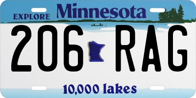 MN license plate 206RAG