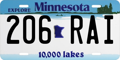 MN license plate 206RAI