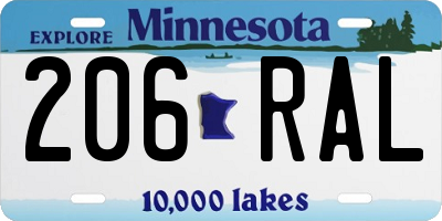 MN license plate 206RAL