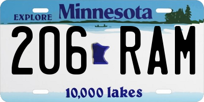 MN license plate 206RAM