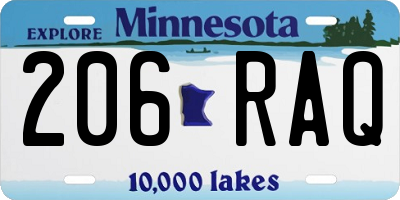 MN license plate 206RAQ