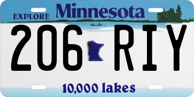 MN license plate 206RIY