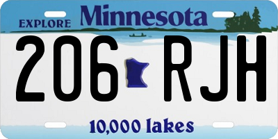 MN license plate 206RJH