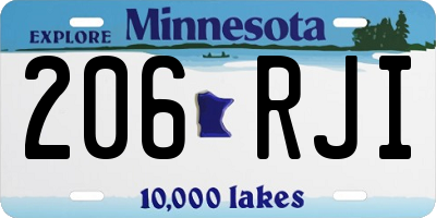 MN license plate 206RJI