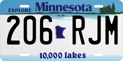 MN license plate 206RJM
