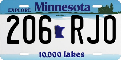 MN license plate 206RJO