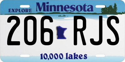 MN license plate 206RJS
