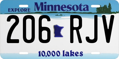 MN license plate 206RJV