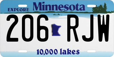 MN license plate 206RJW