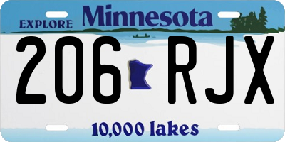 MN license plate 206RJX