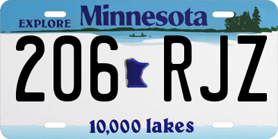 MN license plate 206RJZ