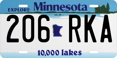MN license plate 206RKA