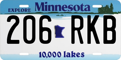 MN license plate 206RKB