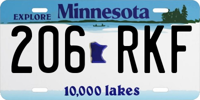 MN license plate 206RKF