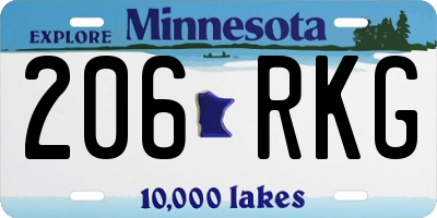 MN license plate 206RKG