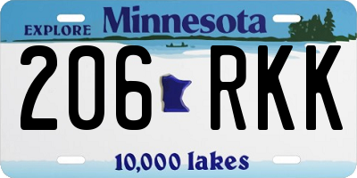 MN license plate 206RKK