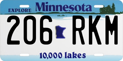 MN license plate 206RKM