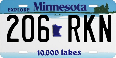 MN license plate 206RKN