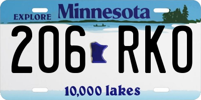 MN license plate 206RKO