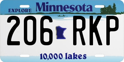 MN license plate 206RKP