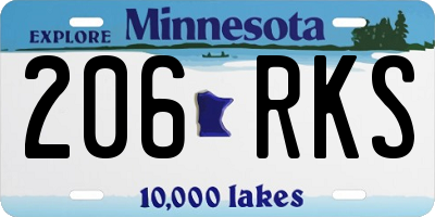 MN license plate 206RKS