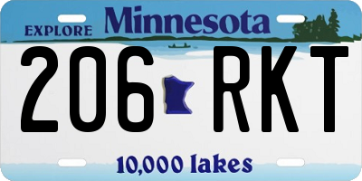 MN license plate 206RKT