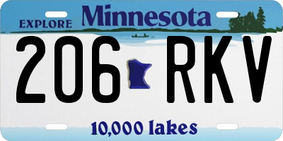 MN license plate 206RKV