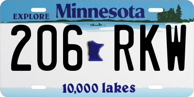 MN license plate 206RKW