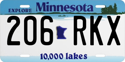 MN license plate 206RKX