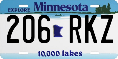 MN license plate 206RKZ