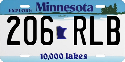 MN license plate 206RLB