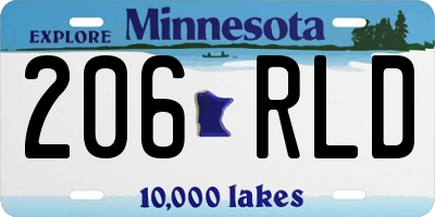 MN license plate 206RLD