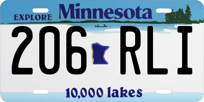 MN license plate 206RLI