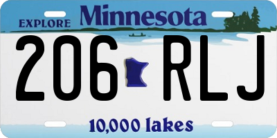 MN license plate 206RLJ