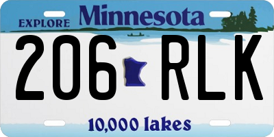 MN license plate 206RLK