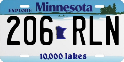 MN license plate 206RLN