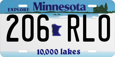 MN license plate 206RLO