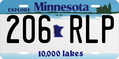 MN license plate 206RLP