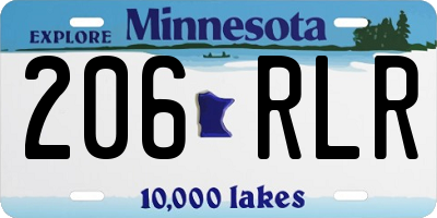 MN license plate 206RLR