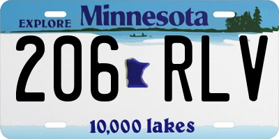 MN license plate 206RLV