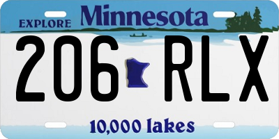 MN license plate 206RLX