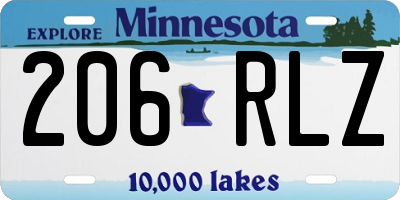 MN license plate 206RLZ