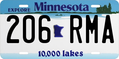 MN license plate 206RMA