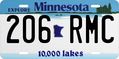 MN license plate 206RMC