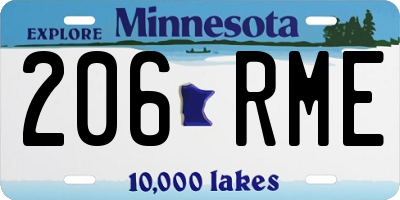 MN license plate 206RME