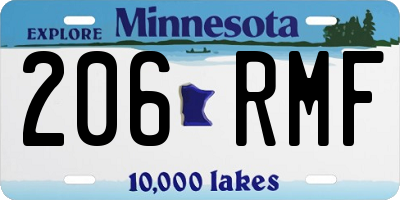 MN license plate 206RMF