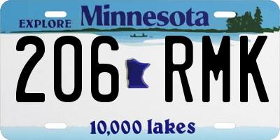 MN license plate 206RMK