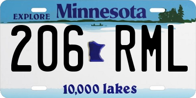 MN license plate 206RML